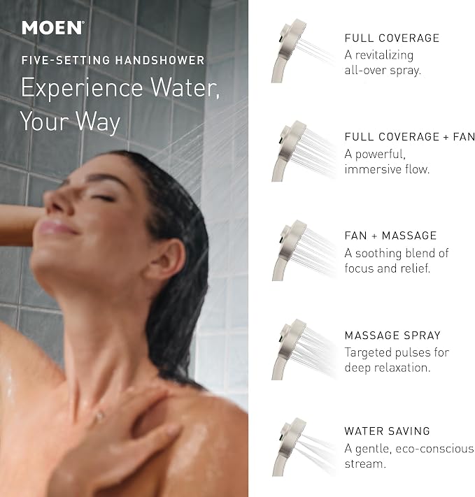 Ducha de Mano Moen Cromo con Sistema Magnético y Ahorro Agua miniatura 9