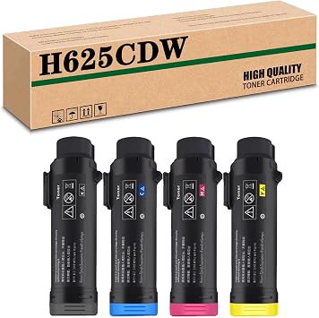 Compatible 5593-BBOW 593-BBOX 593-BBOY 593-BBOZ High-Capacity Toner Cartridge, Works for Dell H625CDW H825CDW S2825CDN Printers 4color