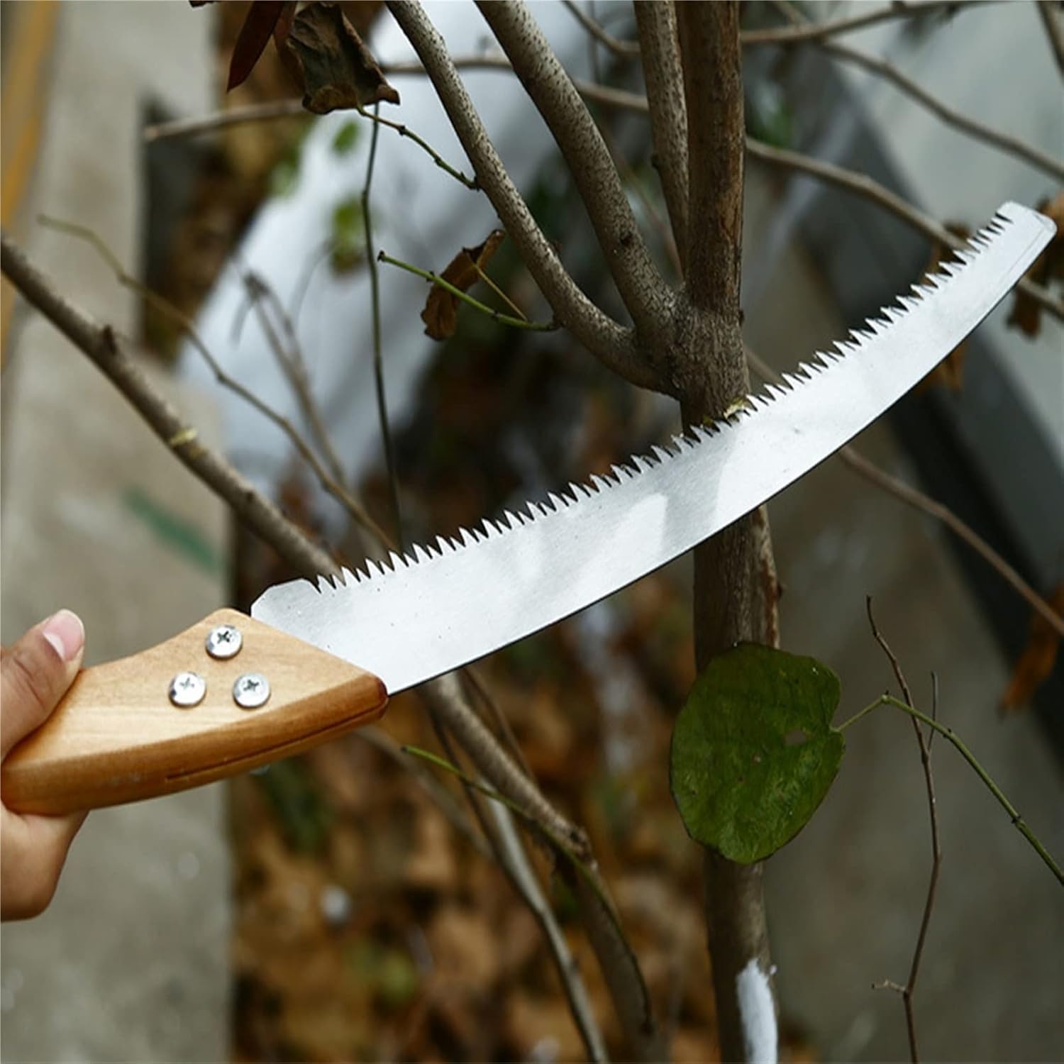 Handsaws， Wood Handle Cutting Edges Pruning Hand Saw Portable Tree Trimmers Outdoor Camping Secateur Gardening Woodworking Logging Tool Sawmill