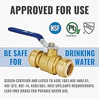 Vista 2 de Válvula de Bola de Cierre de 1 Pulgada, Válvula de Bola de 1 Pulgada SUNGATOR, Accesorios de Conexión a Presión para Cierre de Agua con Manija Azul