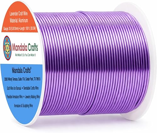 Vista 169 de Mandala Crafts - Alambre de aluminio anodizado de calibre 10 para manualidades de joyería - 32 pies de alambre flexible de cobre coloreado - Doble