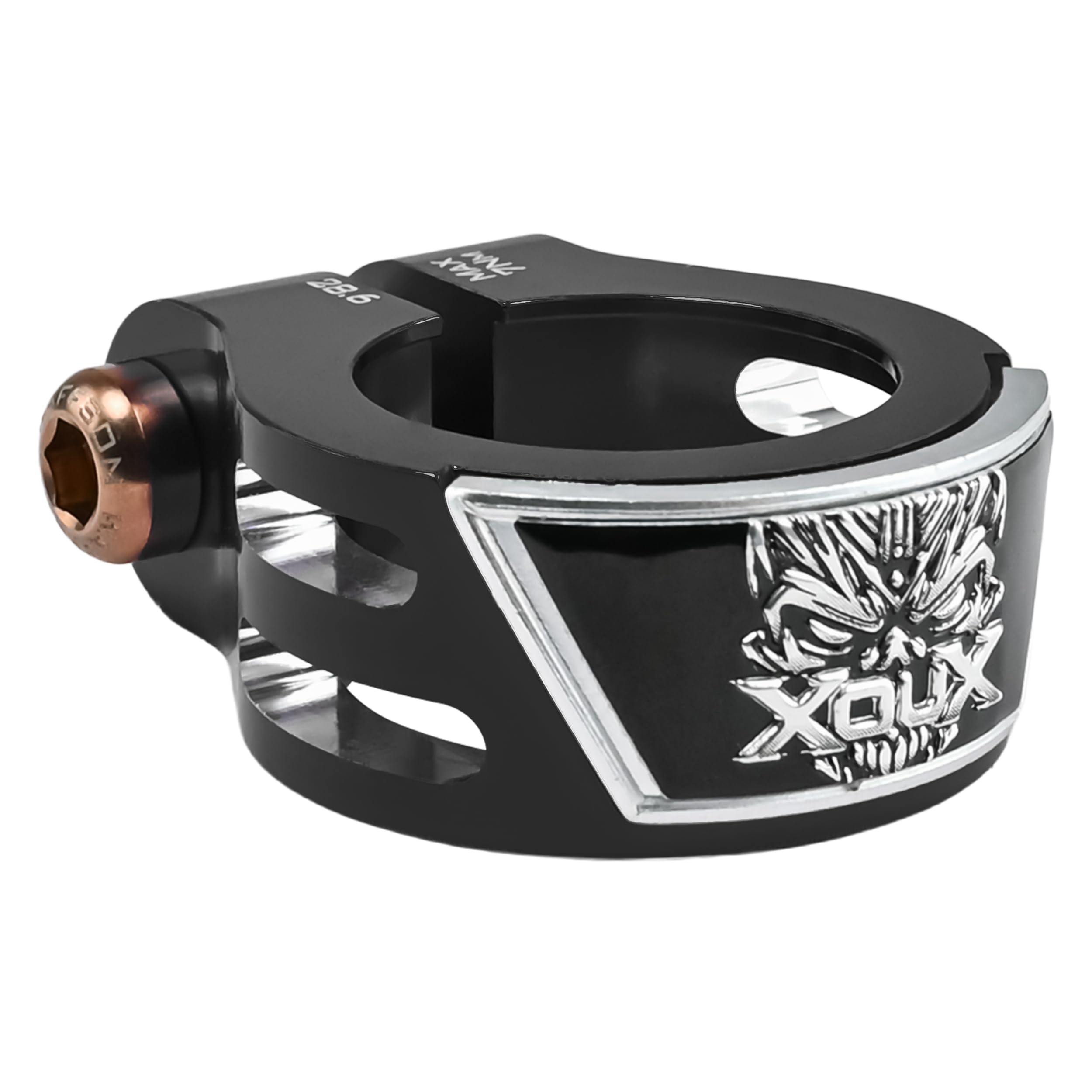 XOUX GRIT CNC Aluminum BMX Seatpost Clamp 28.6, Black
