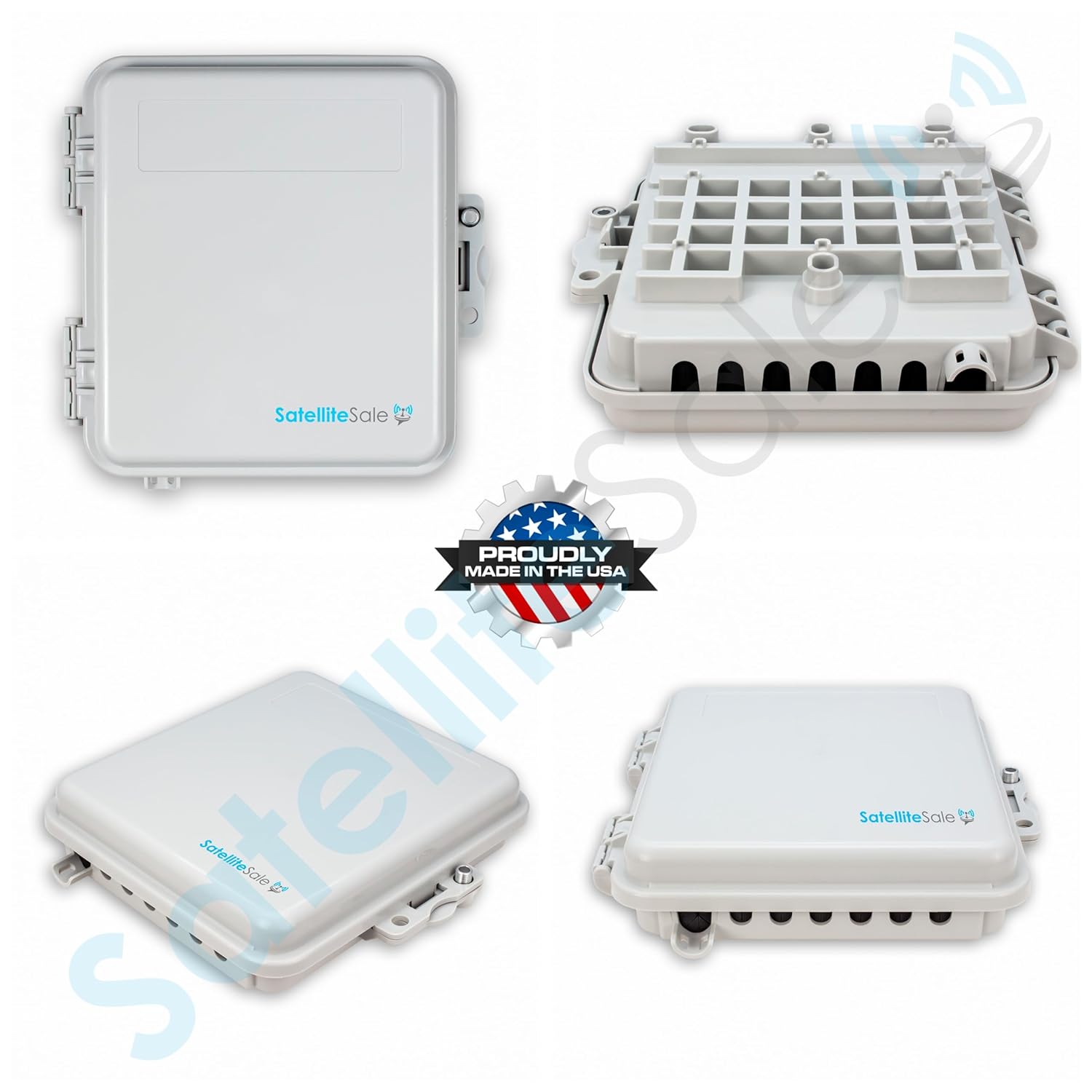 SatelliteSale Weatherproof Junction Box Heavy Duty Enclosure 8x7x2 Inches UV-Rated Thermoplastic Alloy Made in USA