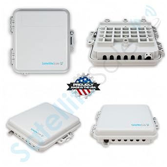SatelliteSale Weatherproof Junction Box Heavy Duty Enclosure 8x7x2 Inches UV-Rated Thermoplastic Alloy Made in USA