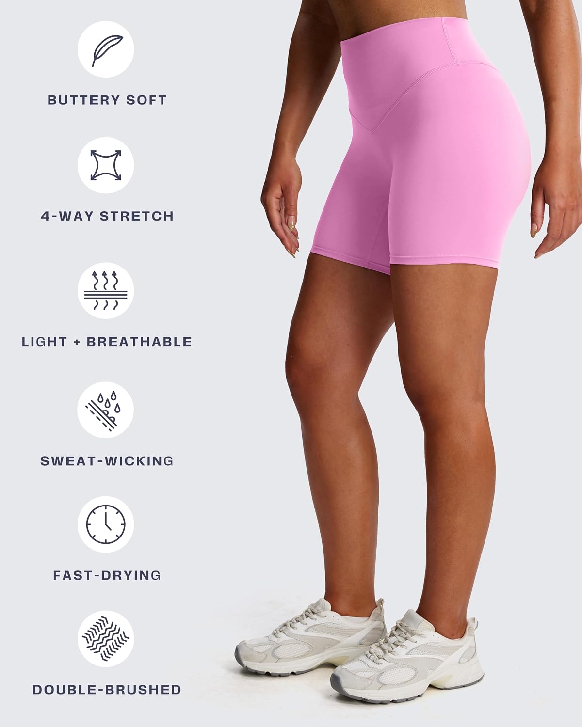 Aoxjox Metamorph Breeze Workout Biker Shorts for Women Tummy Control High Waisted Exercise Athletic Gym Yoga Short 6"
