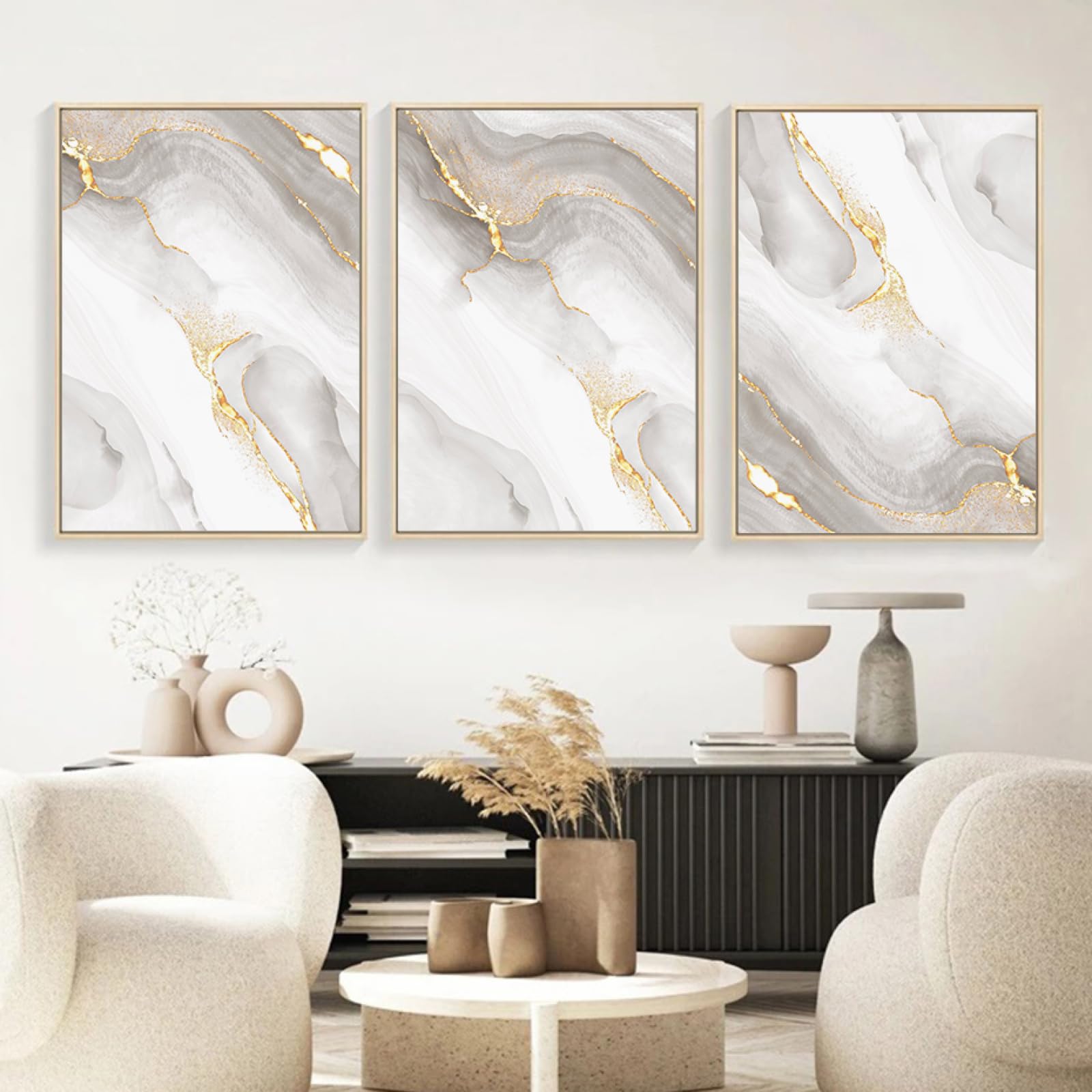 Geometrica Agata Marmo Quadri Astratti Pittura su Tela Poster e Stampe Wall Art for Living Room Modern Home Decor 60x105cm (24x42in) Senza cornice