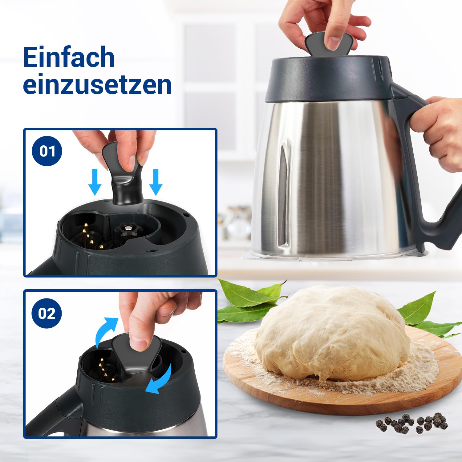 VIOKS Aide Au Démoulage De Pâte Pour Thermomix TM5, TM6, TM31 - Accessoire Robuste Et Alimentaire