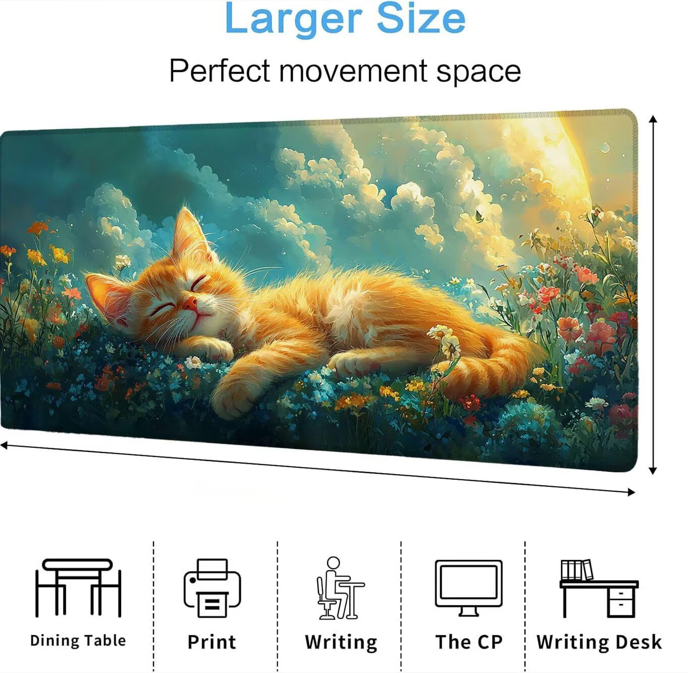 Podkładka pod mysz, podkładka pod mysz XXL 1200 x 600 mm podkładka pod mysz dla graczy, wodoodporna gumowa podstawa, duża podkładka pod mysz do gier na biurko szyte krawędzie wodoodporna