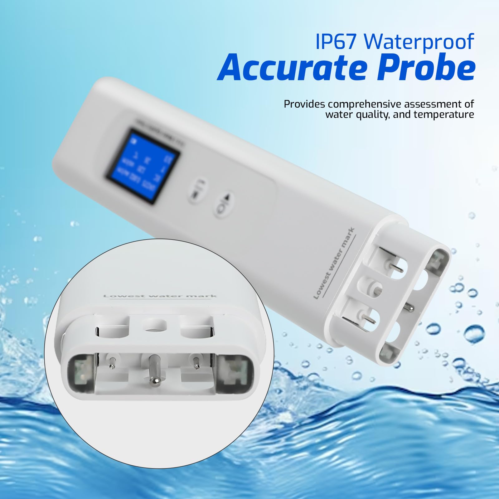 Testeur d'eau Multiparamètres 9-en-1 : COD, TOC, UV275, TDS, EC, Salinité, Dureté, SG, Temp. LCD Couleur, Rétroéclairage, Scoring Intelligent pour Aquariums et Eau Potable