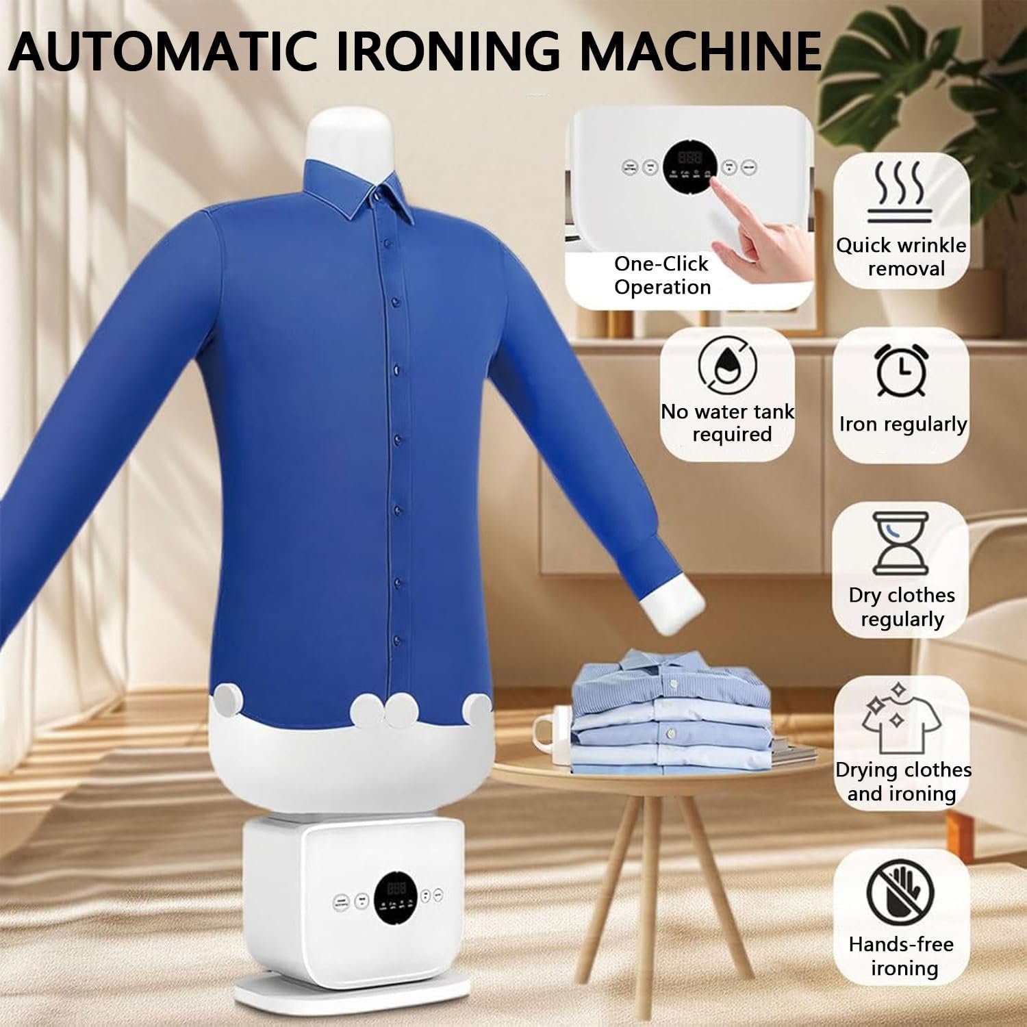 Aironox Automatic Ironing Machine with Adjustable Time & Temperature, Quick 8-Minute Drying, Built-in Aromatherapy Tank for Effortless Shirts, Pants, Shoes & Skirts