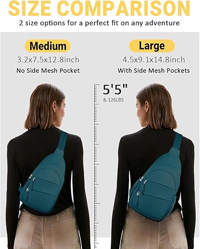 Miniatura 3 de Bolsos cruzados para mujer, bolsa con bandolera para hombres, mochila pequeña de senderismo antirrobo, ligera para viajes al aire libre (M, azul