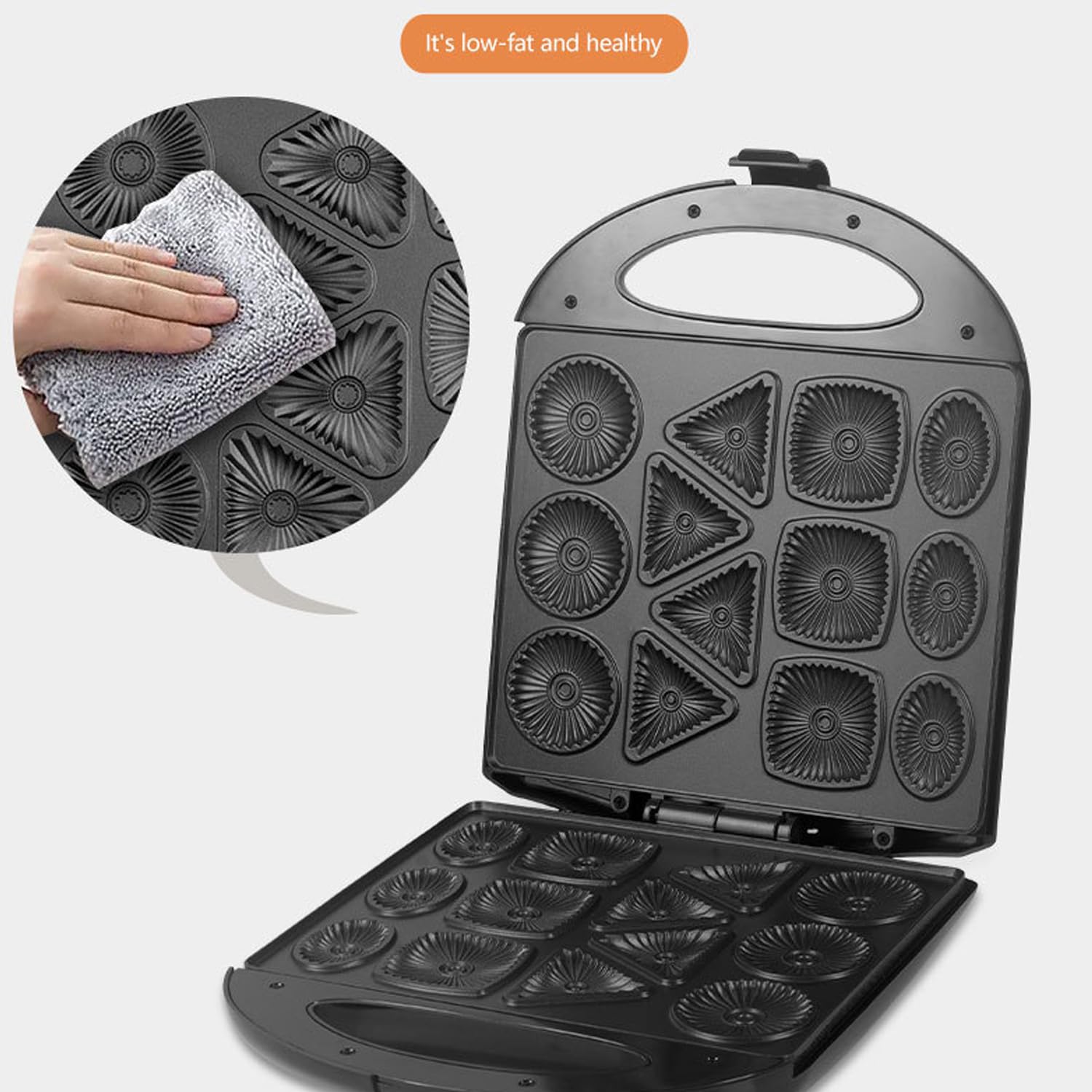 Macchina Per Scones Antiaderente Da 1400 W, Macchina Per Biscotti, Riscaldamento Su Entrambi I Lati, Prepara 4 Pancake Di Forme Diverse, Per 13 Biscotti, Ideale Per Colazione, Spuntini,