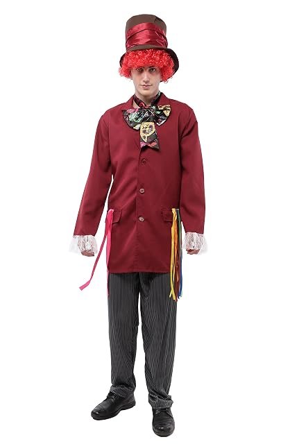 Foto 4 de 5 de Disfraz Sombrerero Loco Hombre, Disfraz de Loco Auténtico del País de las Maravillas para Costume…