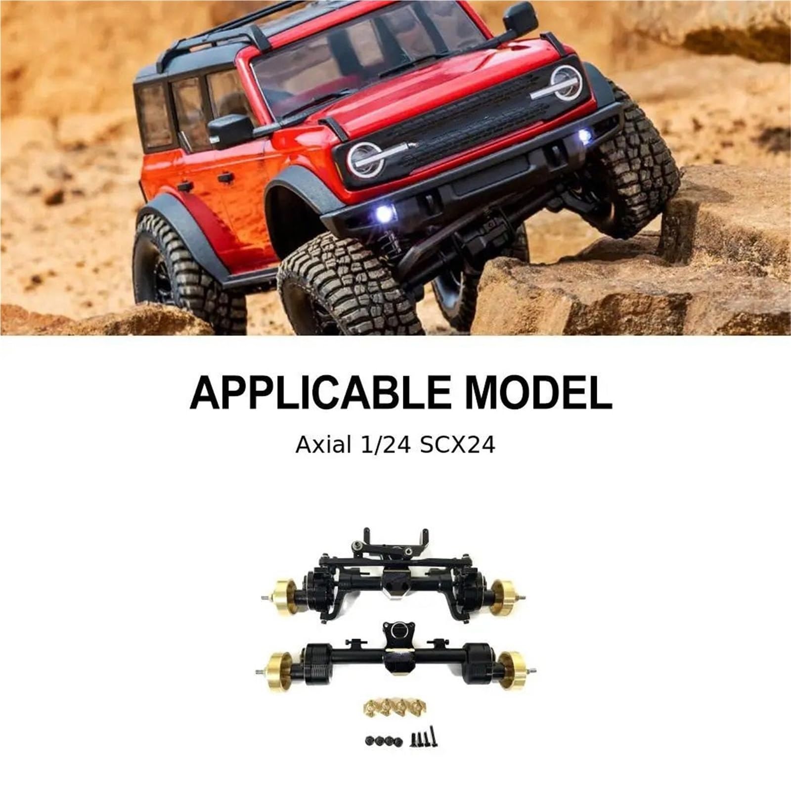 Osłona przedniej tylnej osi Rc Przednia oś tylna 1 24 Rc Przednia oś tylna do AXIAL SCX24 Czarny