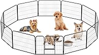 Vista 31 de BestPet Corral para perros 40 pulgadas, 8 paneles Cerca de alta resistencia de metal para ejercicio de mascotas Paneles de cerca