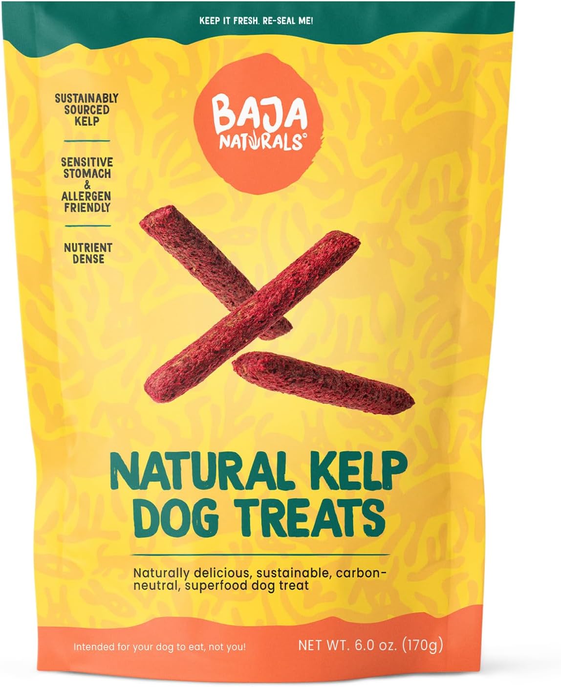 Kelp Dog Treats – All-Natural Sea Kelp Treats for Adult Dogs, Limited Ingredient, Allergen-Free, Naturally Delicious, 6 oz
