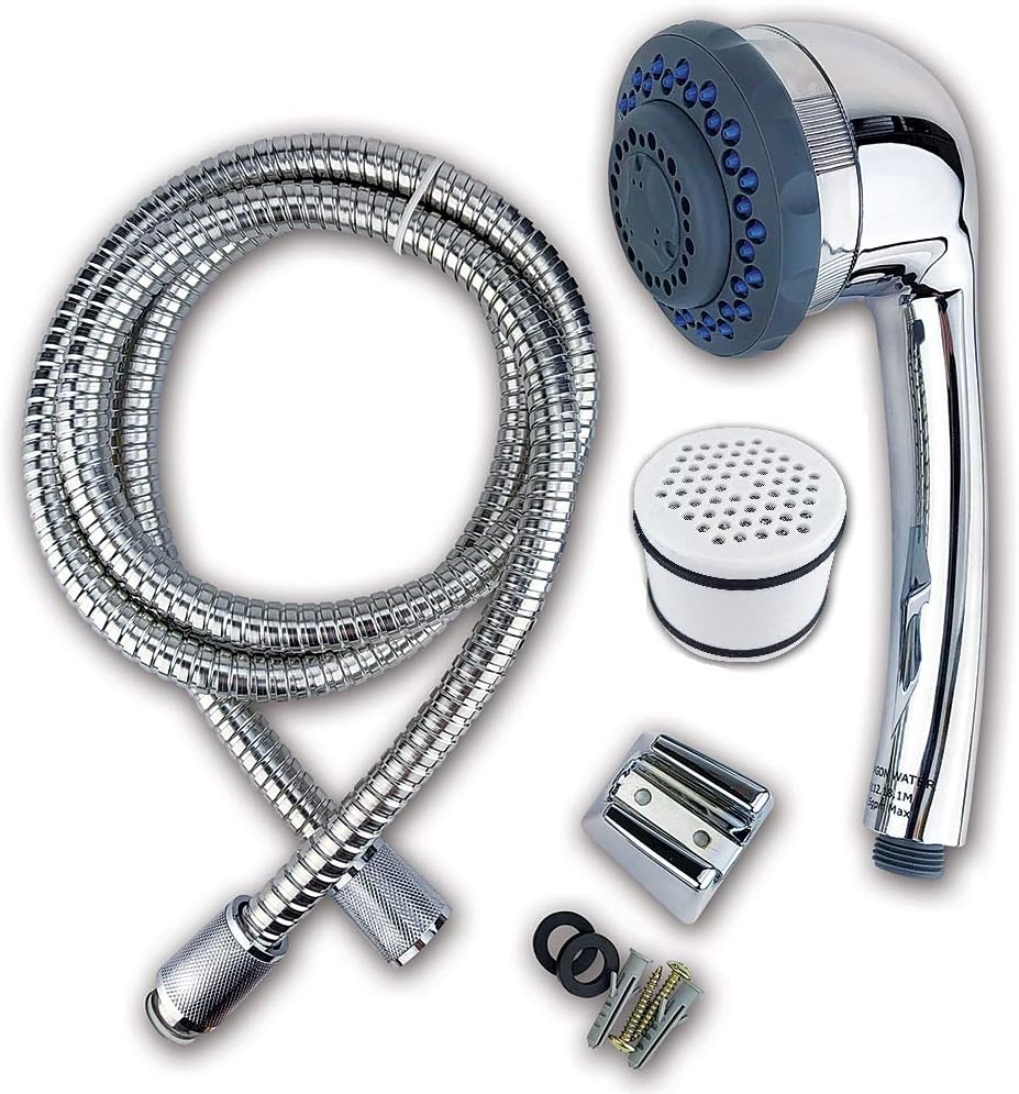 Luxury HandHeld Shower Head Water Filter by Paragon Reduces Chlorine