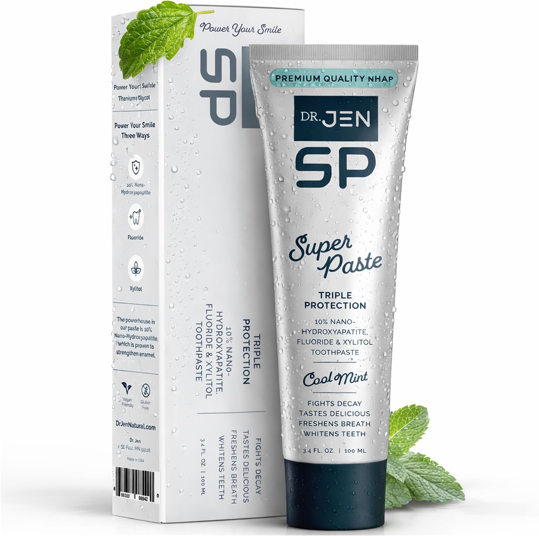 Banyce Dr. Jen Super Paste/Toothpaste with Fluoride + 10% Nano Hydroxyapatite Travel Toothpaste for Personal Care Products Teeth Whitening Toothpaste for Oral Care with Xylitol & Hydroxyapatite for