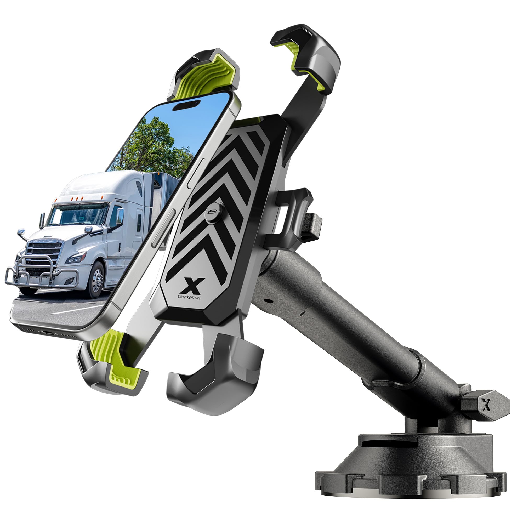 Bracketron X-Lock Heavy Duty Phone Mount for Truck - Phone Holders for Your Car with 12 Extendable Arm