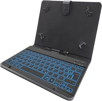 Keyboard Case for Samsung Galaxy Tab Active4 Pro SM-T630/T636B /Active Pro T540/T545/T547 10.1 Inch - (QWERTY Layout) 7 Colors Backlit Ultra Slim Flip Wireless Keyboard Stand, Black