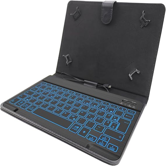 Keyboard Case for Samsung Galaxy Tab Active4 Pro SM-T630/T636B /Active Pro T540/T545/T547 10.1 Inch - (QWERTY Layout) 7 Colors Backlit Ultra Slim Flip Wireless Keyboard Stand, Black