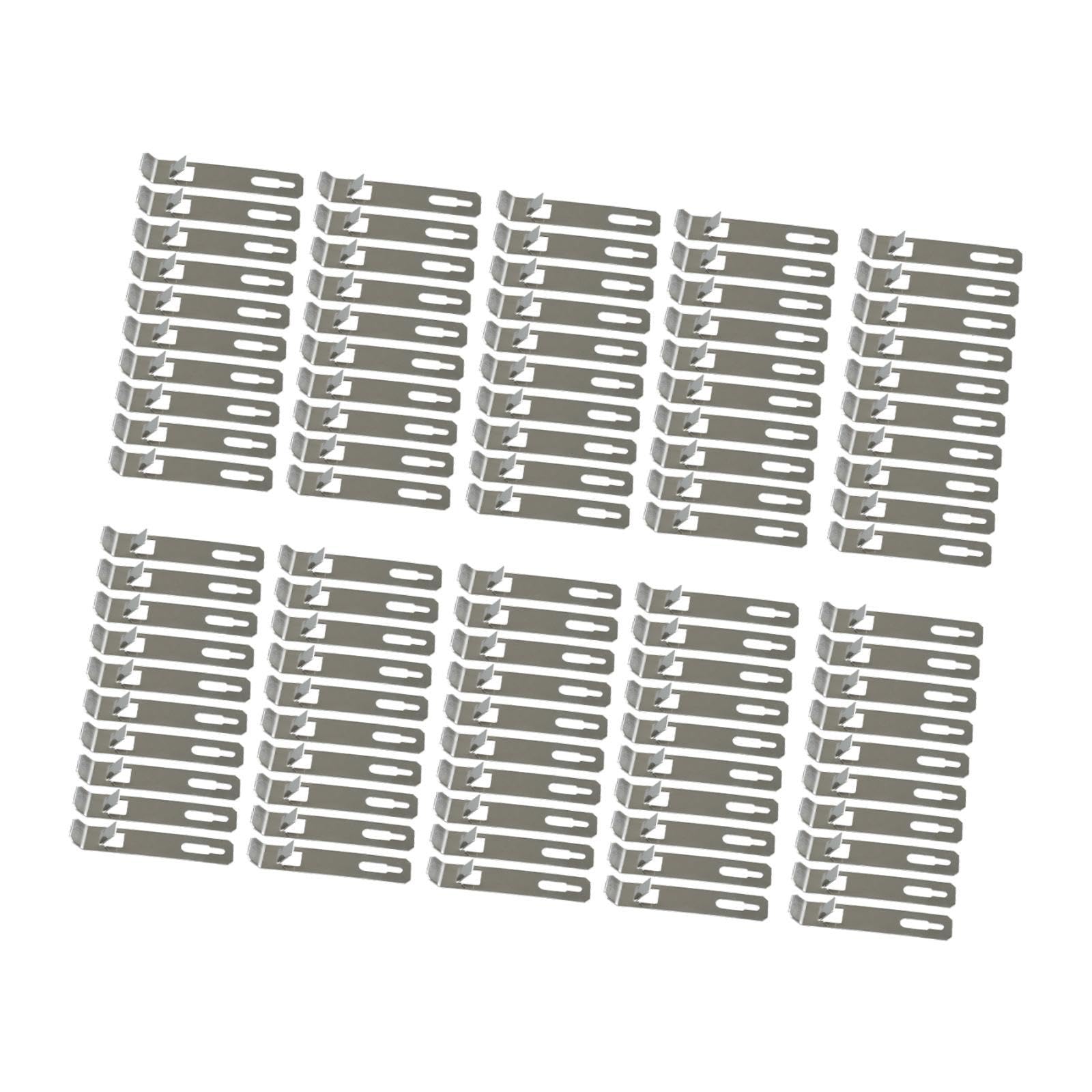 100 Stück Hakenbefestigungen für Fliesenaufhänger, Wandhalterung Und K Haken, Stahl 9x0.12x1.9cm