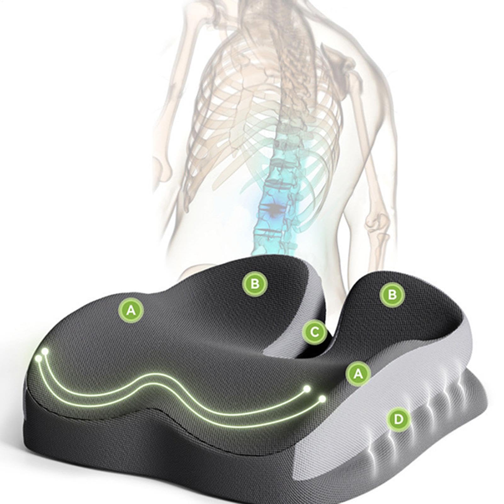 Cojín ortopédico con memoria – ergonómico de la presión en el G | Cojín ortopédico para asiento de coche, con memoria, ergonómico, transpirable, para coxis, alivio de presión