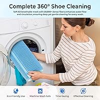 Vista 6 de 2 bolsas para lavadora de zapatos con un par de árbol de zapatos y 4 bolas desodorantes, bolsa de lavado de zapatos reutilizable con cremallera