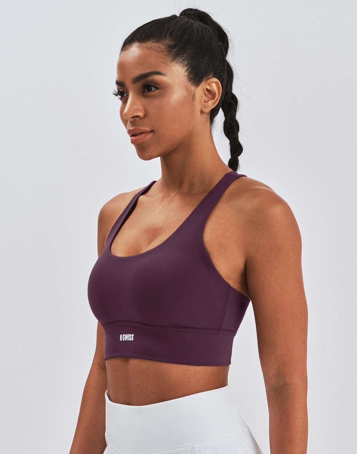 K-Swiss Sports Bras for Women - Padded Strappy Bras with Criss Cross Back Medium Support for Running Workout Yoga Gym - Image 2