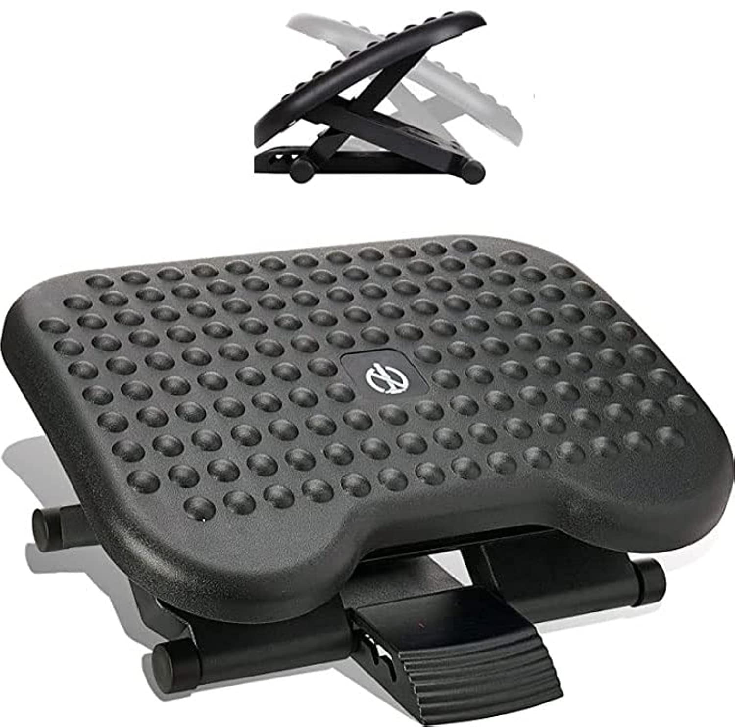 Dreamons link UNDER DESK FOOTREST with 3 Adjustable Height and Adjustable inclination,30 Degree Tilt Angle Adjustment for Home or Office,Non-Slip Footstool with Accupressure;