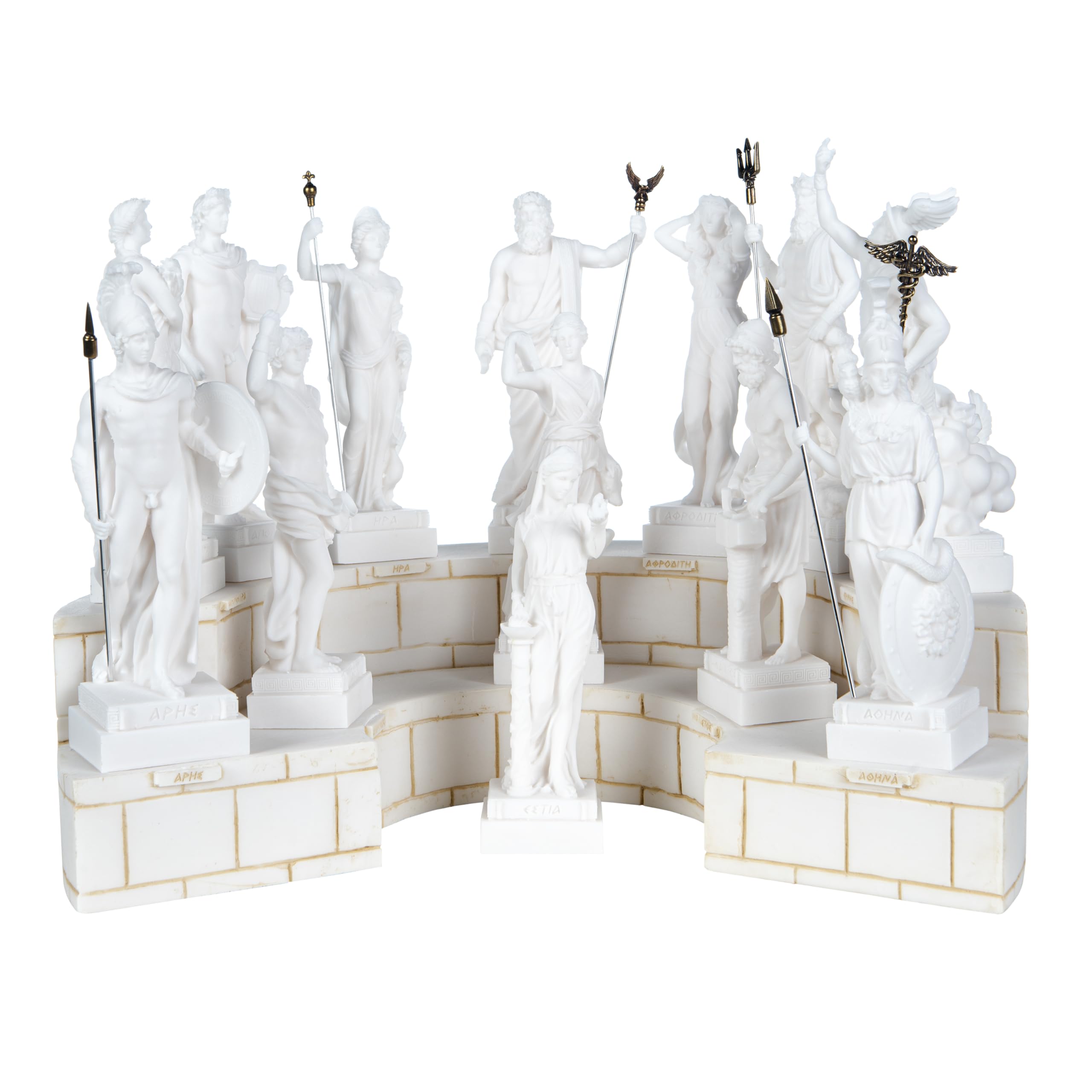 Beautifulgreekstatues White Beautiful Greek Statues Set 13 Olympian Gods Of Mount Olympus Pantheon Alabaster Statues 6.2 Inches(16-18Cm) Base Is Not Included