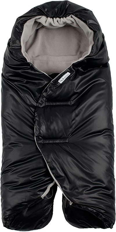 7AM Baby Car Seat Blanket - Multifunctional Car Seat Cover for Toddlers, Winter Stroller & Swaddle Blanket, Micro-Fleece & Plush Lined Warm Carseat Cover | (Black Quilted, Small 0-6M)