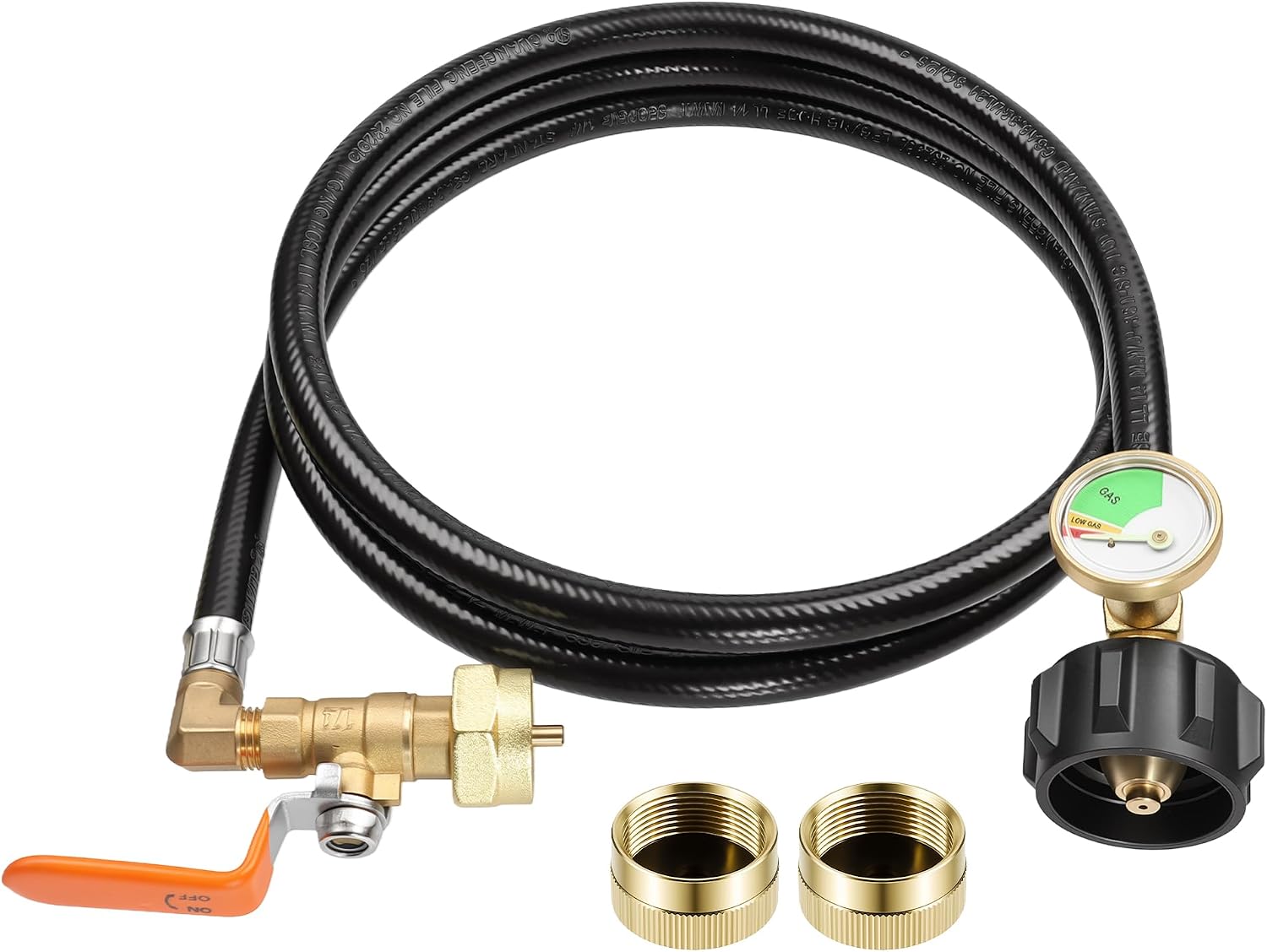 3FT Stainless Steel Propane Refill Hose with Adapter for 1 lb.