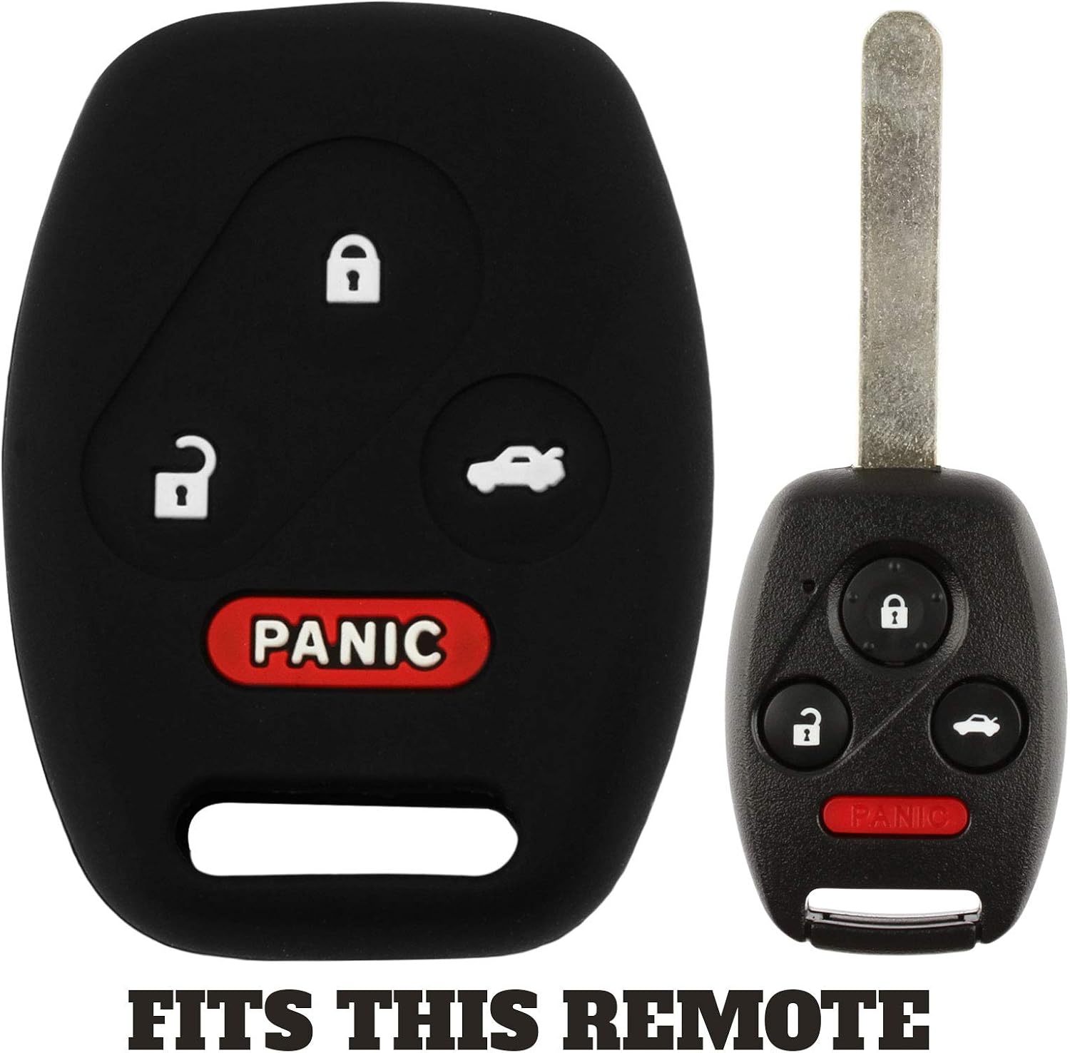 KeyGuardz Keyless Entry Remote Car Key Fob Outer Shell Cover Soft Rubber Case for Honda Accord Civic CR-V Fit Odyssey Pilot