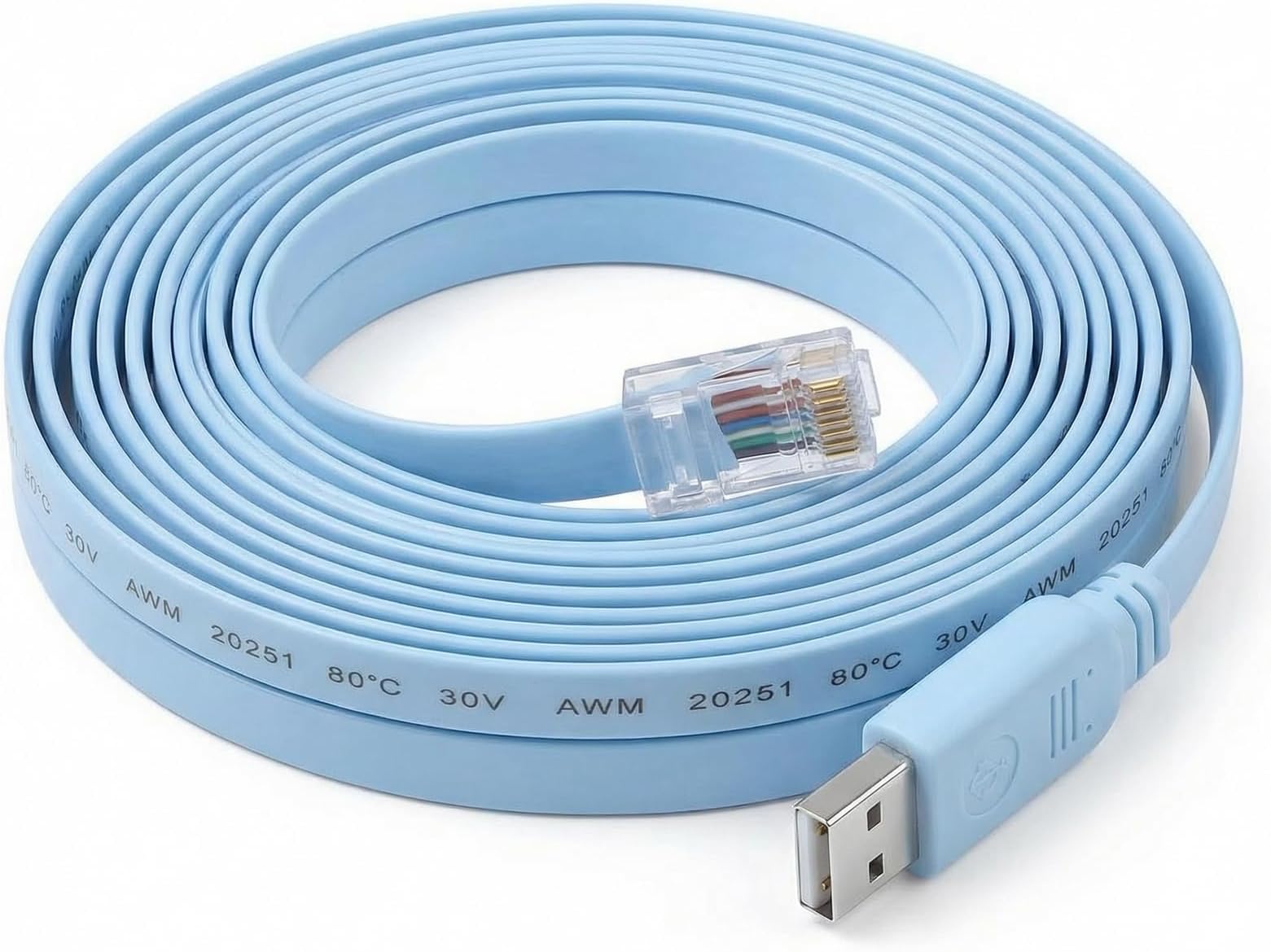 1.8m USB to Ethernet Cable, USB 2.0 to Console Cable RJ45 Adapter RS232 Router Switch Console Network Patch Cord Computer Accessories for Cisco, Windows, Vista, MAC, Linux