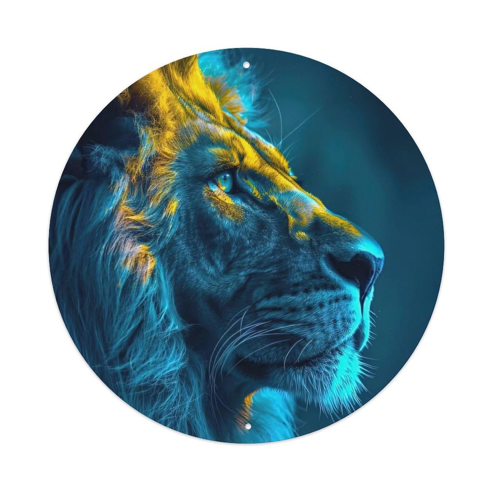 Animal Artwork Look at The Lions in The Distance Metal Tin Sign
