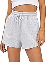 AUTOMET Women's Lounge & Casual Sweat Shorts, Soft High Waist Shorts for Home,Summer with Pockets, Travel and Beach Vacation