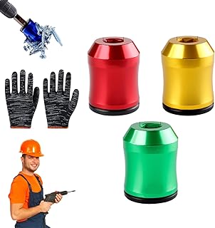 The Quantum Grip Strong Magnetic Screw Ring, 1/4 Inch/6.35mm Universal Magnetic Screw Ring Head, Dual Magnet System, Locks Screws for Drill, Impact Driver, Secure Screwdriver Bit Holder (3Pcs*B)