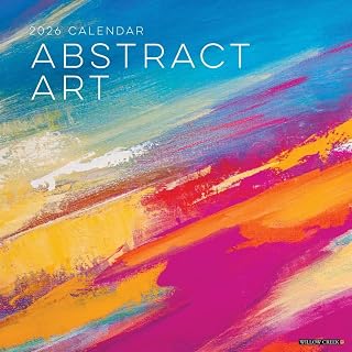 Willow Creek Press, Abstract Art 2026 Wall Calendar, 12'' X 12'', 18-Month Calendar with Stapled Binding