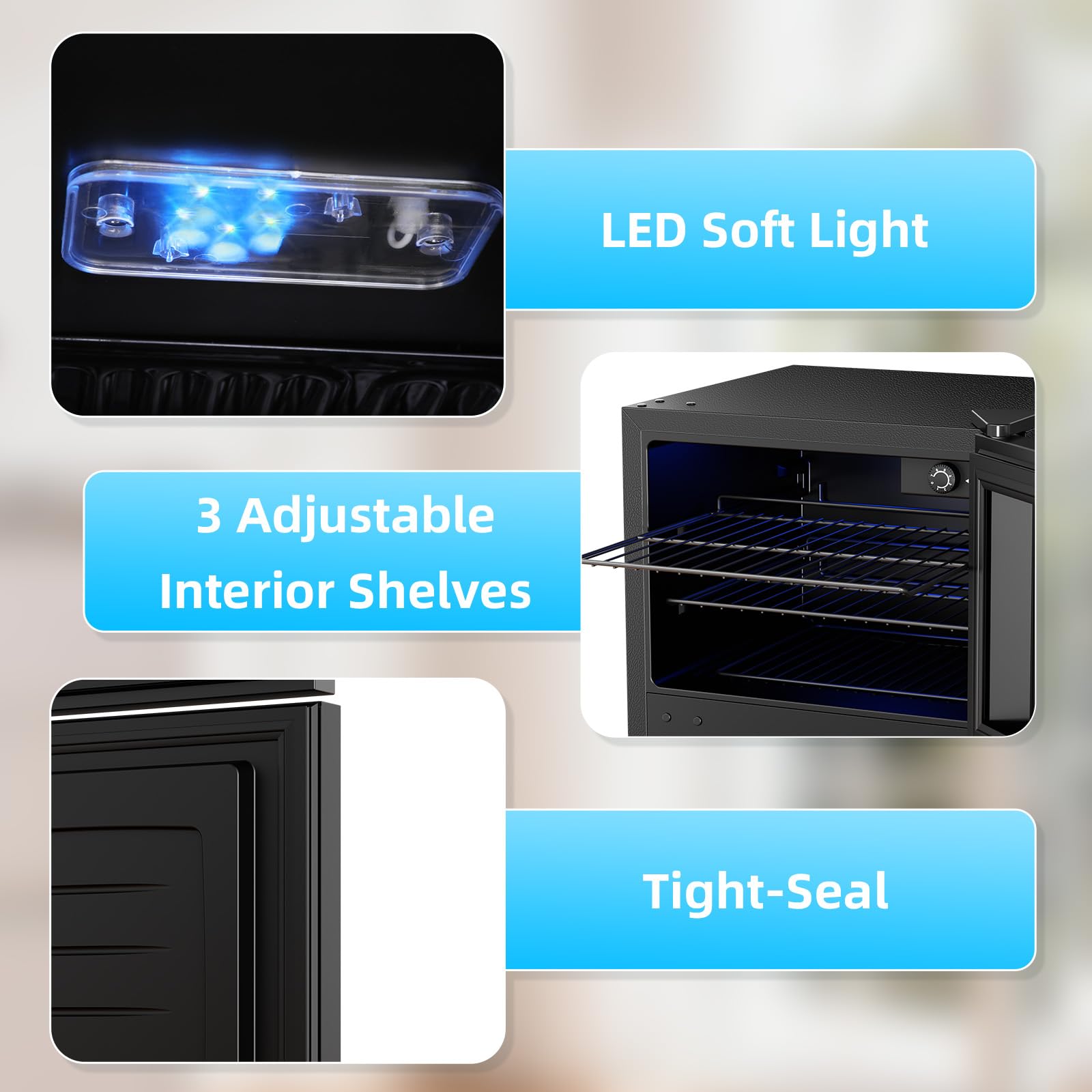 Antarctic Star 2.6 Cu. Ft. Mini Fridge With Freezer, Compact Refrigerator With Temperature Control, Reversible Door, LED Light, Energy Efficient For Home/Office/Bar/Bedroom on Fridge.com - View 5