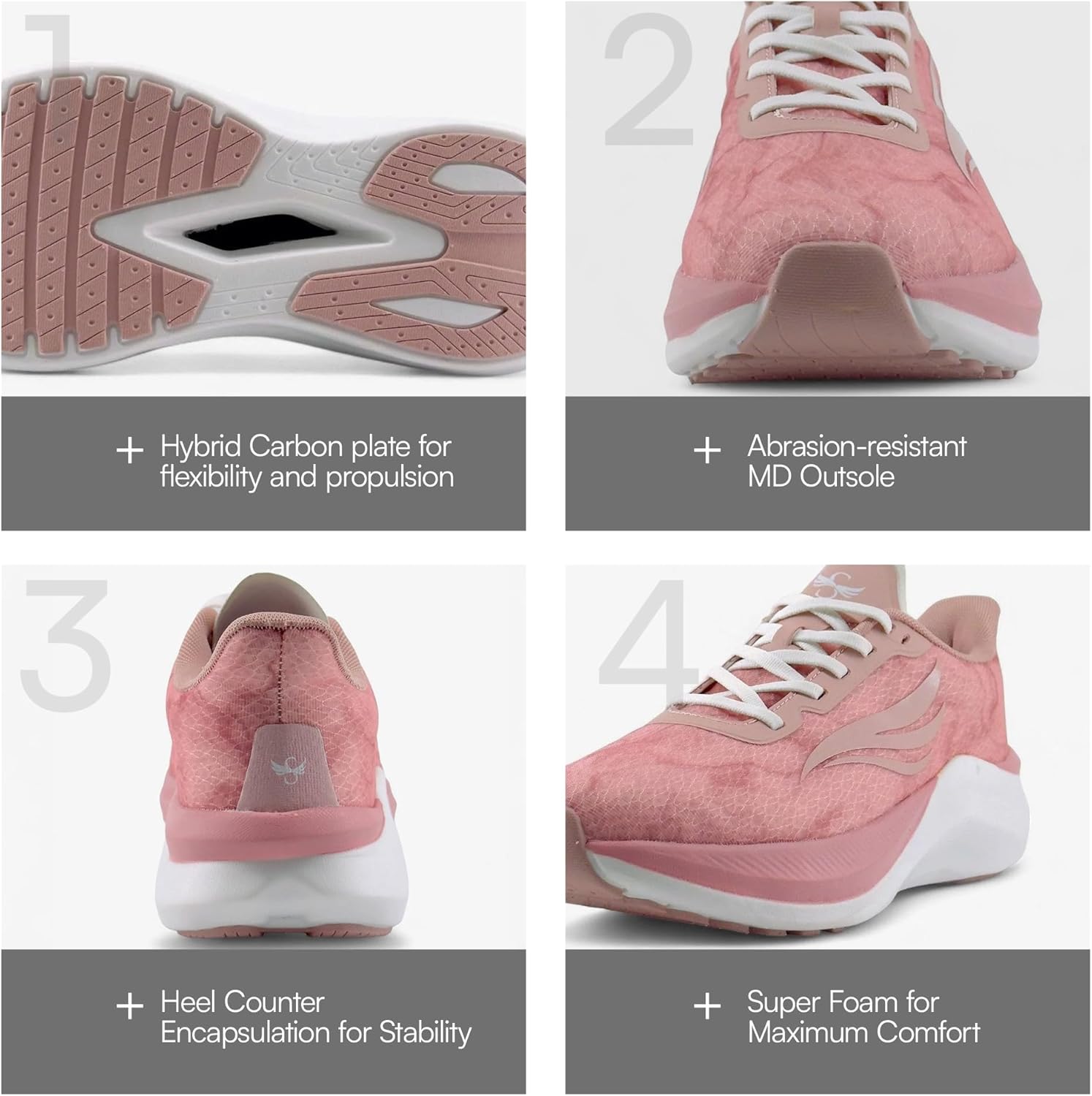 Swift Running Celer Women’s Lightweight Running Shoes – Comfortable Pink and Light Blue for Daily Walks, Work, Easy Runs & Long Hours