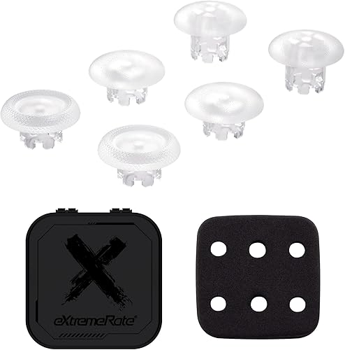 Miniatura 2 de eXtremeRate Palancas de repuesto transparentes intercambiables para controlador de borde PS5, tapas de palanca analógica intercambiables
