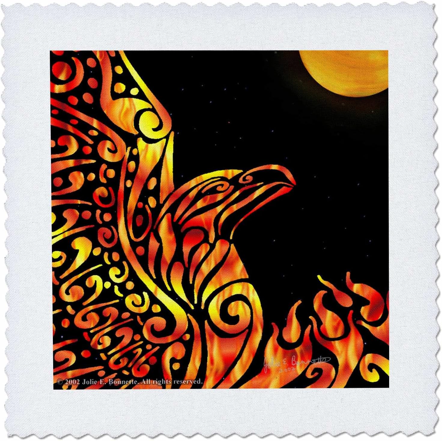 3dRose Phoenix Fantasy Fire Tribal 25x25 inch Quilt Square