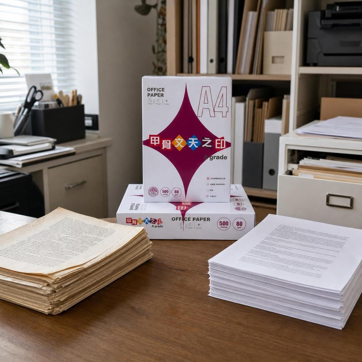 Carta 75-80g/, Carta da Stampa per Stampante e Inkjet, Carta A4 da 80g per fotocopie, 500 fogli/risma * 2 (nuovo imballaggio del marchio)