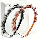 2 Pcs Bangs Hairstyle Hairpin Headband, Professional Weave Bangs Clip, Toothed Headband Braid Tool, Women Girls Fashion Hair Accessories (Black and Brown)