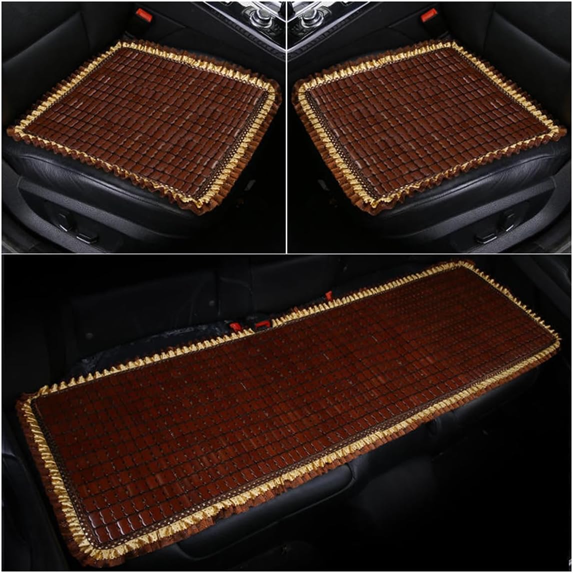 ECYC Ltd 1 Set Bamboo Seat Cushion Summer Cool Breathable Car Seat Pad Cover Anti-Slip Bamboo Chair Seat Cushions Pad Mat for Car Auto Truck or Home Office Chair, Coffee