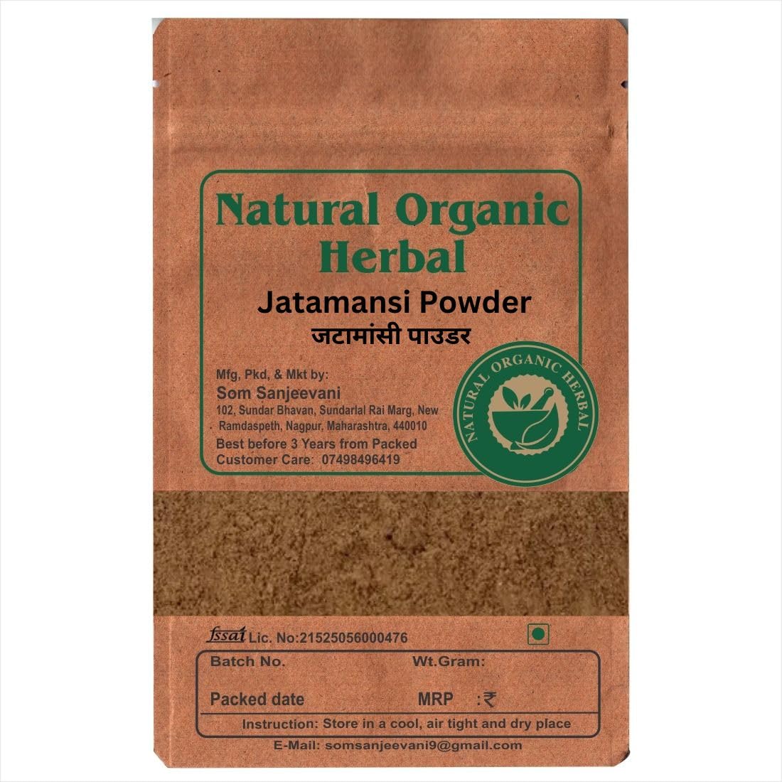 Natural Organic Herbal Jatamansi Root Powder-50g-Natural -प्राकृतिक-Ayurvedic-for Vibrant Black Hair & Lasting Shine