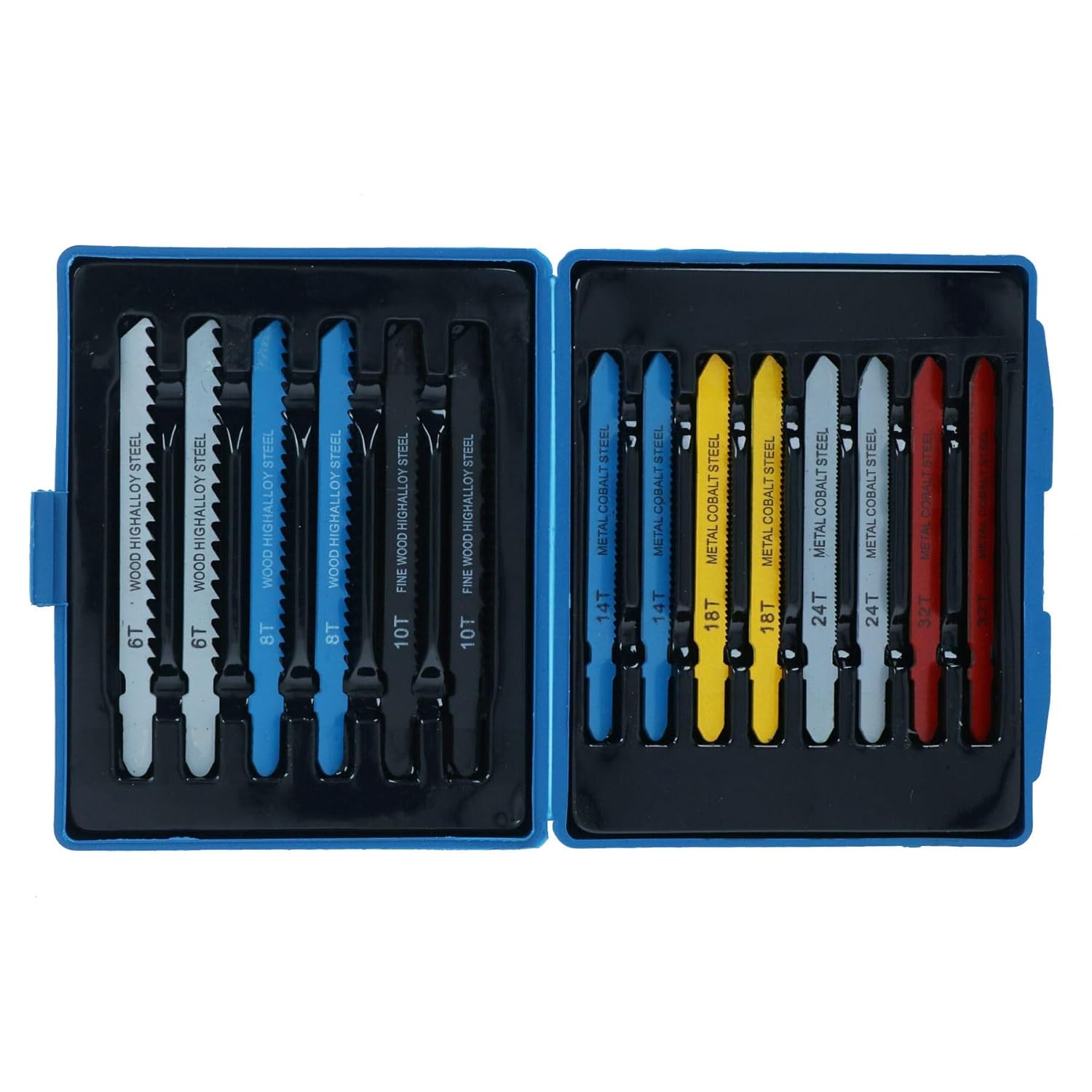 56pc Assorted Jigsaw Blades Set for Metal Wood Plastic T Shank