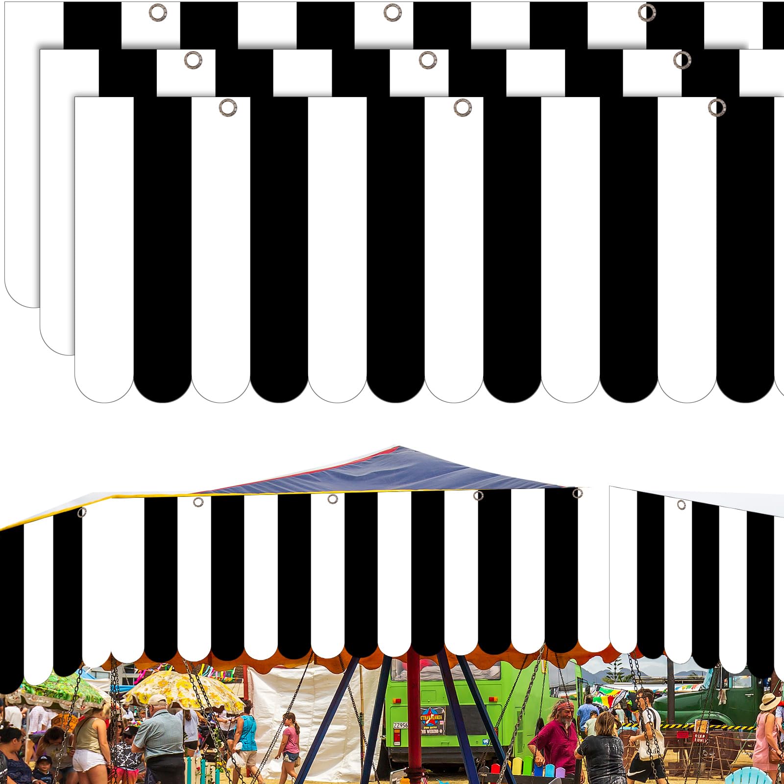 Amazon.com: Preboun 3 Pcs Carnival Awning Decorations Tent Circus ...