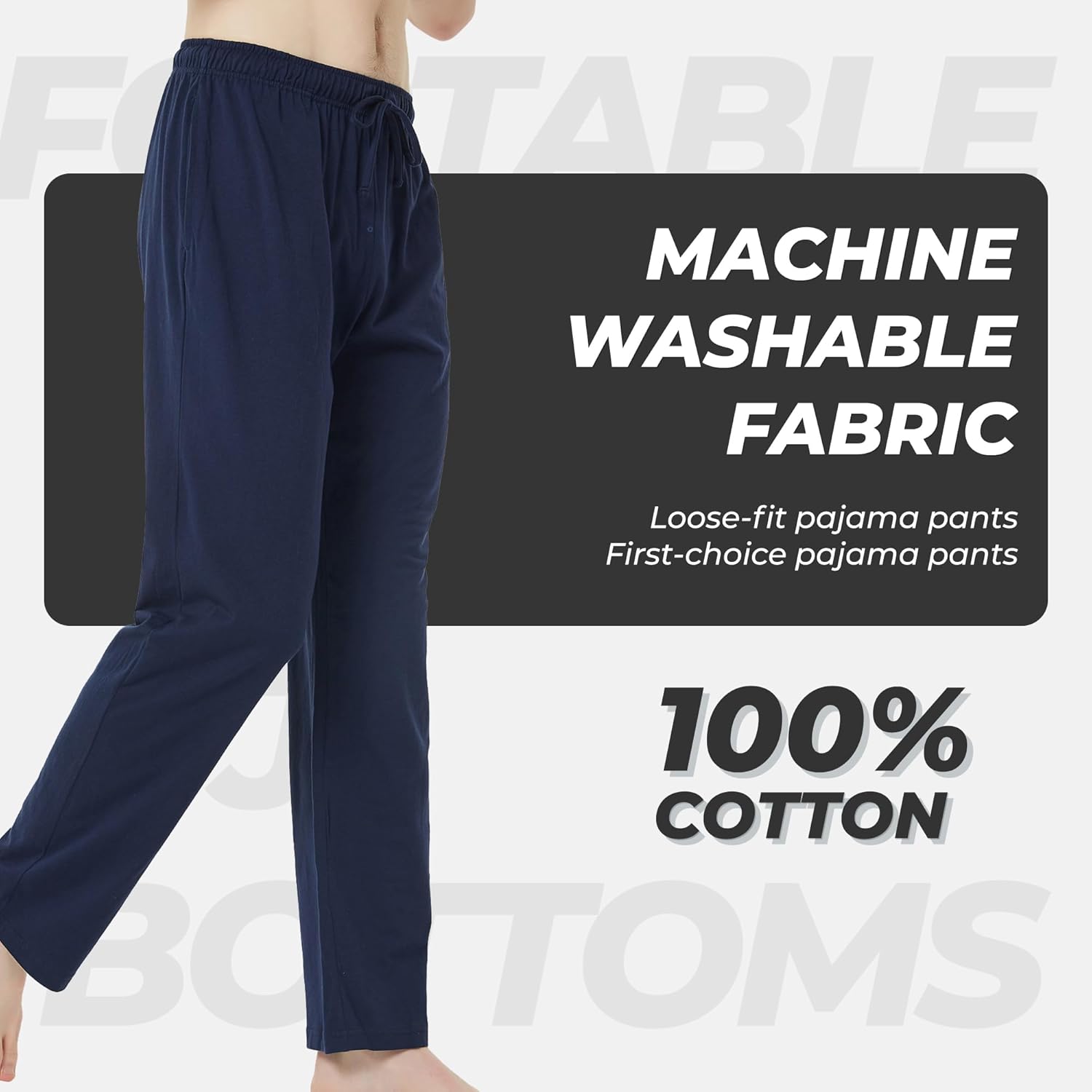 U2SKIIN 2 Pack Mens Pajama Pants Soft, Lightweight Lounge Pant with Pockets Sleep Pj Bottoms for Men - Image 4